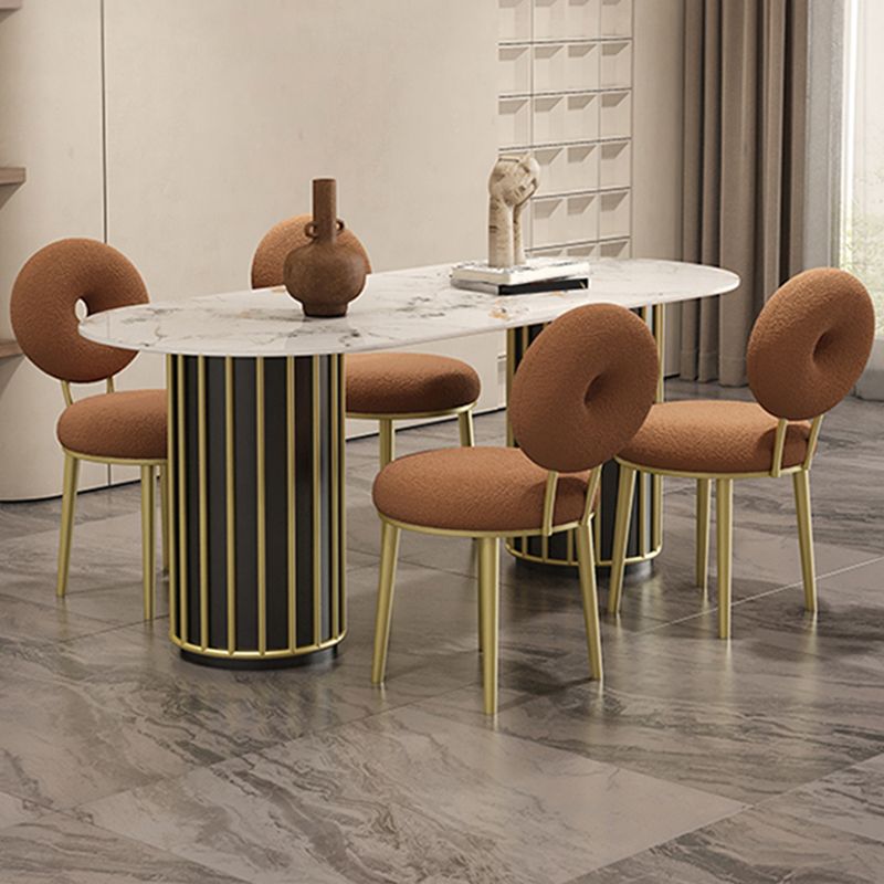 Glam Stone Furniture 1/5 Pcs Standard Height Dining Room Furniture Set for Home Clearhalo 'Dining Room Sets' 'Dining Tables & Seating' 'dining_room_set' 'furn' 'furn_dining_room_set' 'Furniture' 'Kitchen & Dining Furniture' 1200x1200_79e4a80e-774d-4a42-aaa8-7c06710b0437