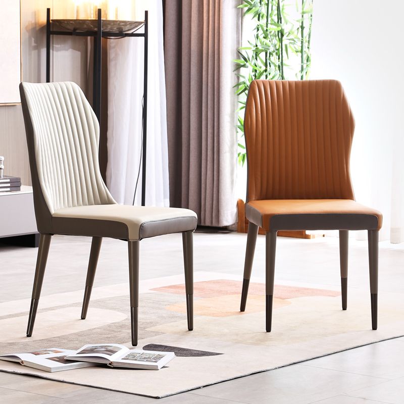 Scandinavian Style Upholstered Armless Dining Chairs Wingback Side Chair for Home Clearhalo ' kitchen&dining_furn' 'Dining Chairs' 'Dining Tables & Seating' 'dining_chair' 'furn' 'furn_dining_chair' 'Furniture' 'furniture_dining_chair' 'Kitchen & Dining Furniture' 'kitchen' 1200x1200_79e4b8ed-e23f-4ef9-9110-a4cfed1d0c09