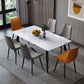 Contemporary Rectangle Shape Sintered Stone Dining Table Kitchen Dining Table with 4 Legs Base Clearhalo ' dining_table' 'Dining Tables & Seating' 'Dining Tables' 'Furniture' 'furniture_dining_table' 'Kitchen & Dining Furniture' 'kitchen&dining_furn' 'kitchen' 'kitchen_dining_table' 1200x1200_79e4d2e1-959e-4180-bac5-547f1fde1491