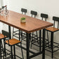 Mesa de bar con base metálica moderna Mesa rectangular de madera para pub bistró