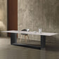 Sintered Stone Top Dining Table Industrial Kitchen Table with Black Metal Pedestal Clearhalo ' dining_table' 'Dining Tables & Seating' 'Dining Tables' 'furn' 'furn_dining_table' 'Furniture' 'furniture_dining_table' 'Kitchen & Dining Furniture' 'kitchen&dining_furn' 'kitchen' 'kitchen_dining_table' 1200x1200_79e528e3-b653-430c-bd06-6d7f9e5fbafa