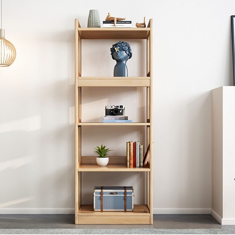 Modern Solid Wood Bookcase Open Back Standard Bookcase for Study