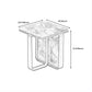 Mid-Century Modern Rectangular Stone Top Side Table Abstract Frame Sofa Side Table