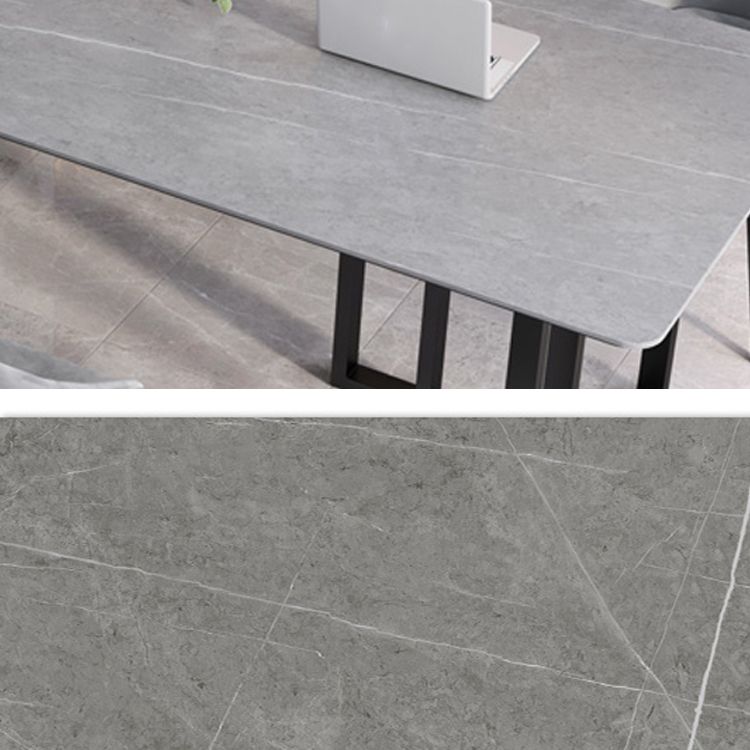 Scrivania per ufficio in stile moderno scrivania di pietra sinterizzata con gambe metalliche