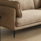 31.49" High Sofa Faux Leather Tuxedo Arm Sofa with Loose Back