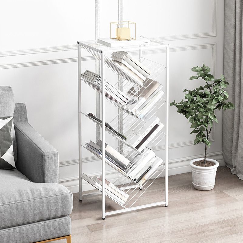 Metal Vertical Geometric Bookcase Contemporary Style Closed Back Shelf Clearhalo 'Bookcases' 'furn' 'furn_bookcases' 'Furniture' 'Office Furniture' 1200x1200_79e6ea5e-5736-4729-83e4-e2d5c8346bae