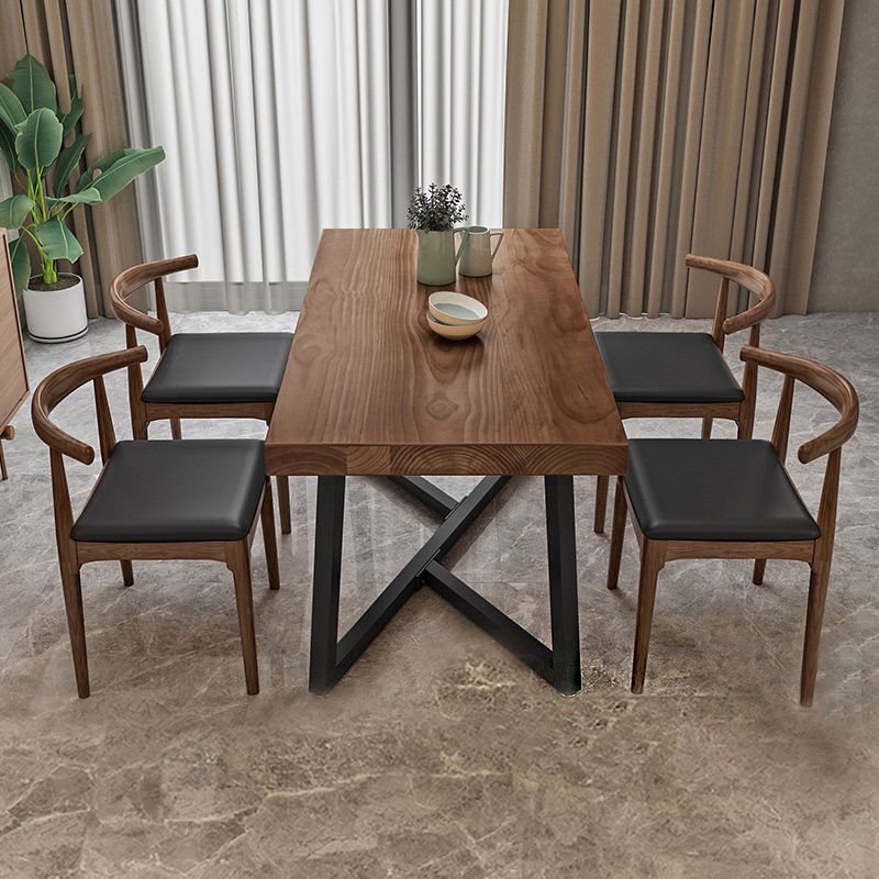 Industrial Rectangle Dinette Set 1/2/4/5 Pieces Natural Wood Table Set Clearhalo 'Dining Room Sets' 'Dining Tables & Seating' 'dining_room_set' 'furn' 'furn_dining_room_set' 'Furniture' 'Kitchen & Dining Furniture' 1200x1200_79e707be-b3d8-46ad-ae3b-62114ba38ff6