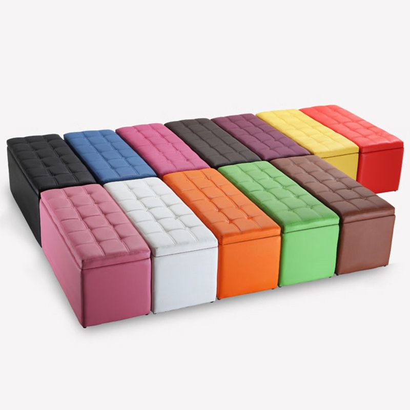 Modern Pouf Ottoman Faux Leather Upholstered Tufted Rectangle Ottoman with Storage Clearhalo 'furn' 'furn_ottomans_poufs' 'Furniture' 'Living Room Furniture' 'Ottomans & Poufs' 'ottomans_poufs' 1200x1200_79e77ff9-0d3b-4cae-a0f8-4943b792cb47