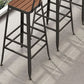 Juego de pub de madera de fabricación industrial, mesa de bar rectangular de 1/5 piezas con taburetes de metal
