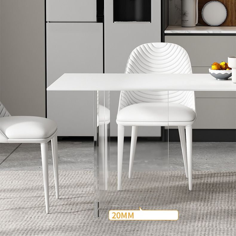 Medieval Modern Rectangle Dining Table Sintered Stone Table with Acrylic Legs for Home Use Clearhalo 'Dining Tables & Seating' 'Dining Tables' 'dining_table' 'furn' 'furn_dining_table' 'Furniture' 'Kitchen & Dining Furniture' 1200x1200_79e79467-0b9e-4d64-89a8-834b004c1d67
