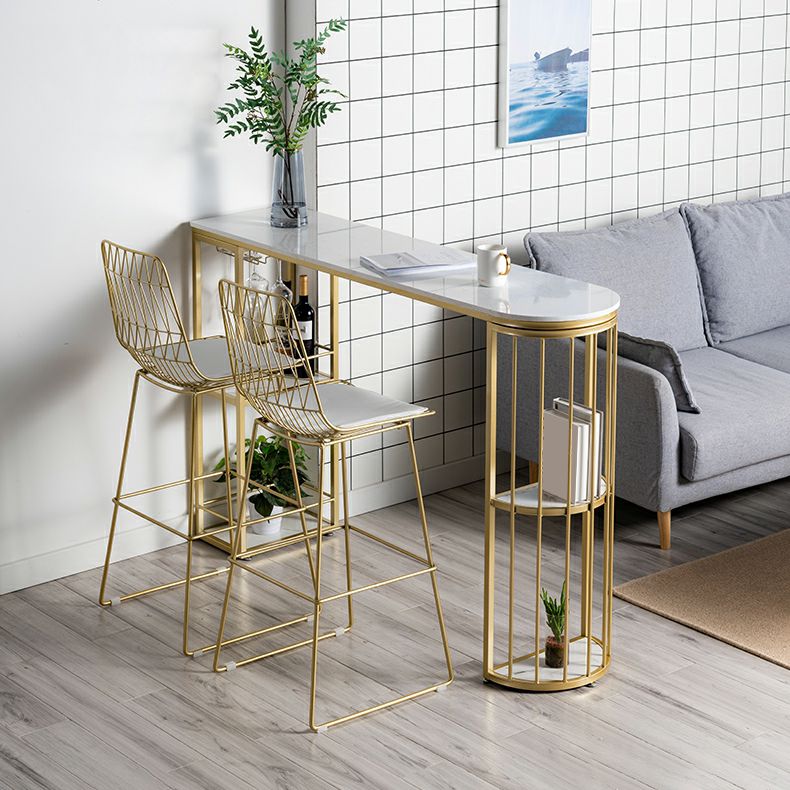 Moderno 1/3 pezzi da bar set tavolino in pietra con sgabelli alti per soggiorno