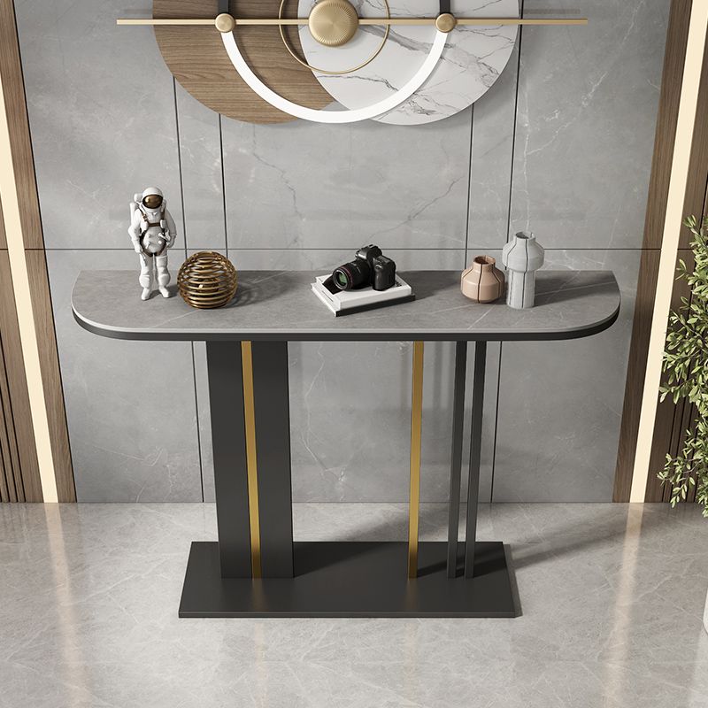 31.49" High Stone Console Table Iron Frame Scratch Resistan Accent Table Clearhalo 'Console Tables' 'console_tables' 'Entry & Mudroom Furniture' 'furn' 'furn_console_tables' 'Furniture' 1200x1200_79e7ccba-8284-4348-8d93-f8498e30951d