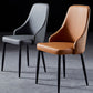 Contemporary Kitchen Dining Side Chair Leather Chair in Black Legs