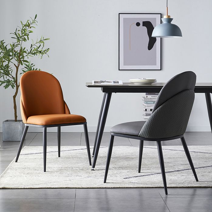Contemporary Style Dining Chair Armless Metal Side Parsons Chairs for Kitchen Clearhalo ' kitchen&dining_furn' 'Dining Chairs' 'Dining Tables & Seating' 'dining_chair' 'furn' 'furn_dining_chair' 'Furniture' 'furniture_dining_chair' 'Kitchen & Dining Furniture' 'kitchen' 1200x1200_79ebfef8-c3c8-44f8-9b59-2ddae8a240c6