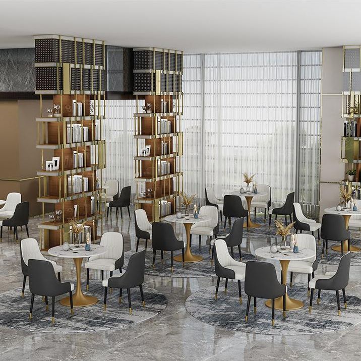 Modern 1/2/4/5 Pieces Dining Set Round Stone Dining Table for Dining Room