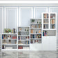 Closed Metal Bookshelf Modern Home Living Room Rectangular Bookcase