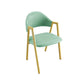 Upholstered Dining Chair Glam Open Back Dining Chair with Metal Legs