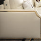 Faux leather Sleeper Sofa White Sofa Bed with Pillow Back, 37.40" Wide