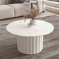 Slate Top Coffee Cocktail Table Modern Round Pedestal Coffee or End Table