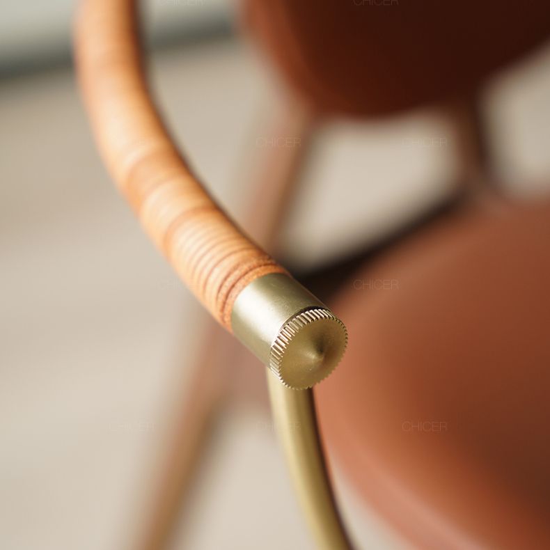 Contemporary Home Dining Chair Leather Upholstered Arm Chair