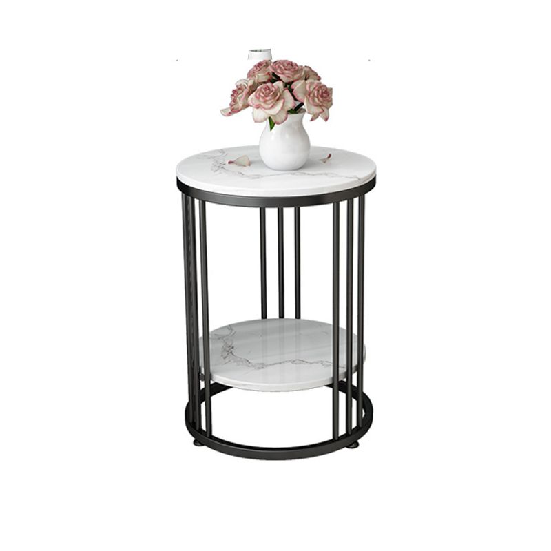 Mesa de acento de mármol con faux contemporáneo Mesa de noche 21.65 "Cama de altura Nightsand