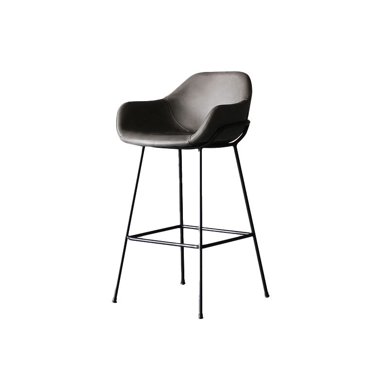 Nordic Iron Low Back Barstool Simple Indoor Tall Stool with Upholstered, 1 Piece Clearhalo 'Bar Furniture' 'Bar Stools' 'bar_stools' 'furn' 'furn_bar_stools' 'furniture_bar_stools' 'Kitchen & Dining Furniture' 'kitchen&dining_furn' 'kitchen' 'kitchen_furn' Furniture' 1200x1200_79f03a81-0786-4734-ab96-29522ef24f4d