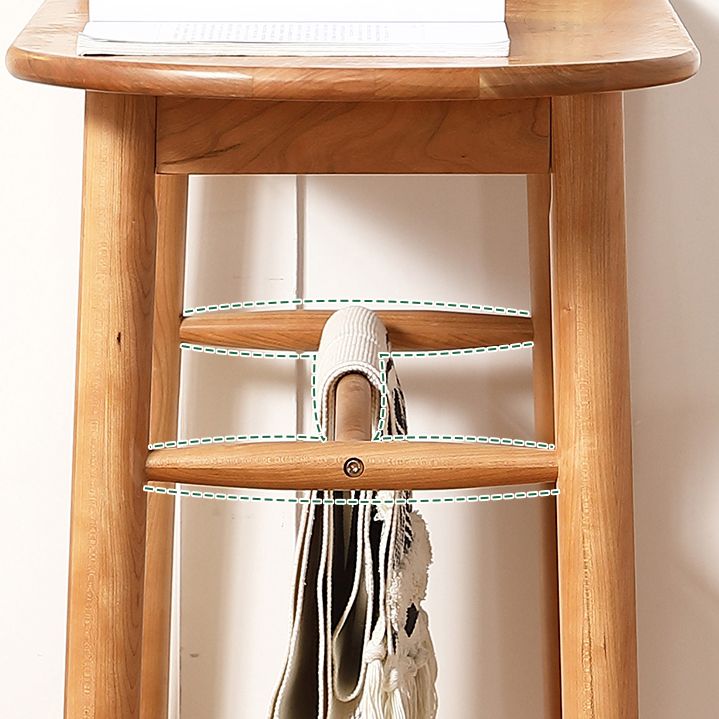 1/2/3 Pieces Modern Rectangle Cherry Wood Counter Table with High Stools