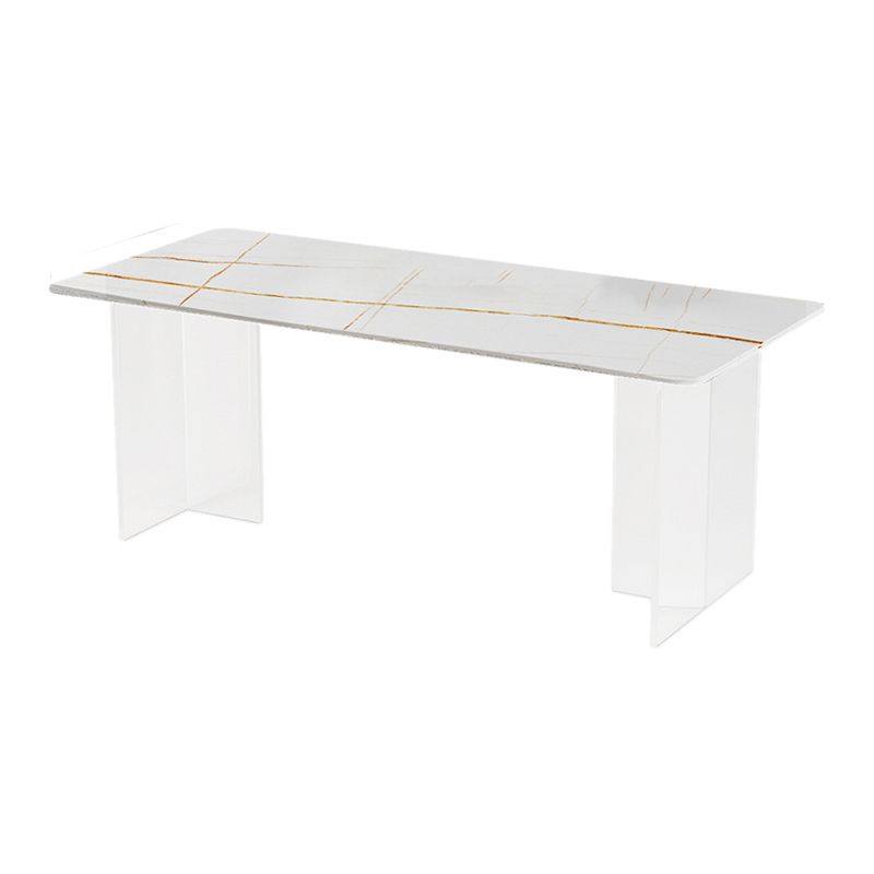 Modern Dining Table Rectangle Stone Top Table with Sled Base Clearhalo ' dining_table' 'Dining Tables & Seating' 'Dining Tables' 'furn' 'furn_dining_table' 'Furniture' 'furniture_dining_table' 'Kitchen & Dining Furniture' 'kitchen&dining_furn' 'kitchen' 'kitchen_dining_table' 1200x1200_79f2a792-1ca2-4671-bfde-fca269f89bed