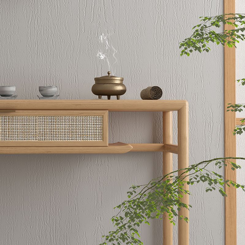 Mesa de consola contemporánea de forma rectángulo Table de sofá de consola de cenizas naturales/marrones