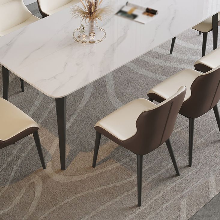 Modern 1/4/5/7/9 Pieces Dining Set Sintered Stone Dining Table Set with Leather Chairs Clearhalo 'Dining Room Sets' 'Dining Tables & Seating' 'dining_room_set' 'furn' 'furn_dining_room_set' 'Furniture' 'furniture_dining_room_set' 'Kitchen & Dining Furniture' 'kitchen&dining_furn' 'kitchen' 1200x1200_79f53219-e55e-490a-a097-5216ccc69471