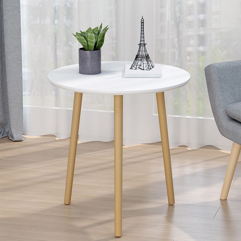 Table basse ronde contemporaine en bois, table de cocktail à 3 pieds