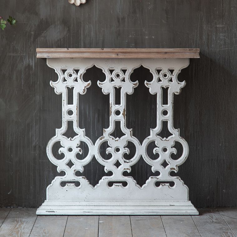 French Country Console Table Distressed Wood Accent Table for Hall