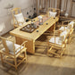 Glam Wooden Dining Table Rectangle Table with Wood Legs for Kitchen Clearhalo 'Dining Tables & Seating' 'Dining Tables' 'dining_table' 'furn' 'furn_dining_table' 'Furniture' 'Kitchen & Dining Furniture' 1200x1200_79f7588d-bca8-4efb-ad39-4ec015f0d944