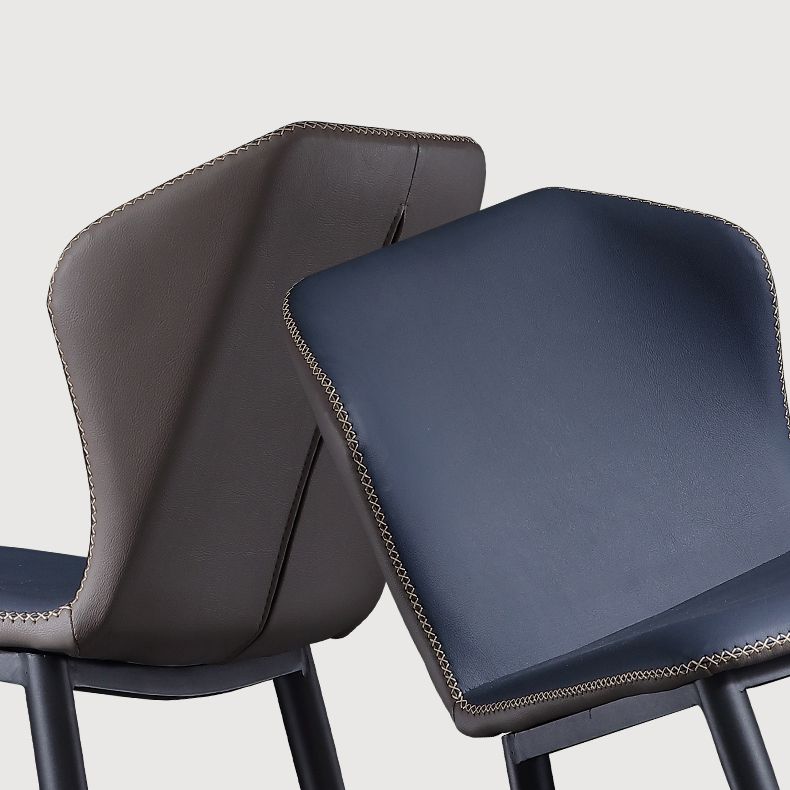 Industrial Wingback Parsons Chair Leather Dining Armless Side Chairs (Set of 4) Clearhalo ' kitchen&dining_furn' 'Dining Chairs' 'Dining Tables & Seating' 'dining_chair' 'furn' 'furn_dining_chair' 'Furniture' 'furniture_dining_chair' 'Kitchen & Dining Furniture' 'kitchen' 1200x1200_79f811f8-41e6-424b-a802-57438ef82db2