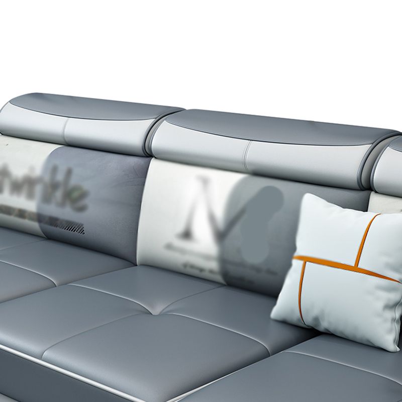 6-Seater Pillowed Back Cushions Square Arm Sectional Sofa for Living Room Clearhalo 'furn' 'furn_sectionals' 'Furniture' 'furniture_sectionals' 'kitchen' 'kitchen_sectionals' 'Living Room Furniture' 'Sectionals' 1200x1200_79f82465-a324-4a9d-ad9e-07c0e40f7893