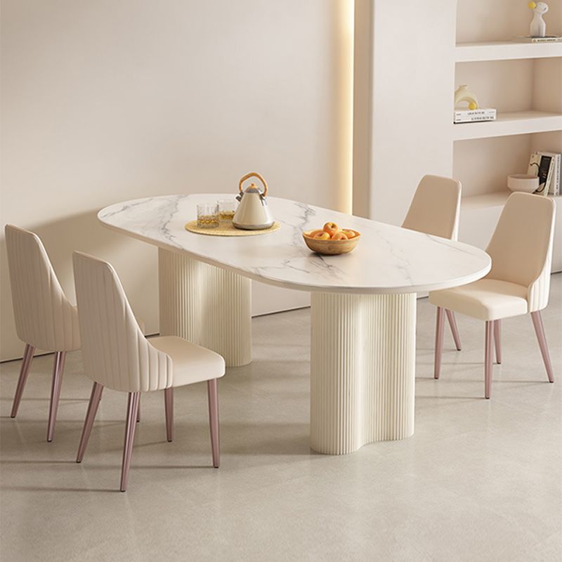 Contemporary Sintered Stone Dining Table Oval Dinner Room Table Clearhalo 'Dining Tables & Seating' 'Dining Tables' 'dining_table' 'furn' 'furn_dining_table' 'Furniture' 'Kitchen & Dining Furniture' 1200x1200_79f98eda-295c-4940-a5a3-fdf8487f1268