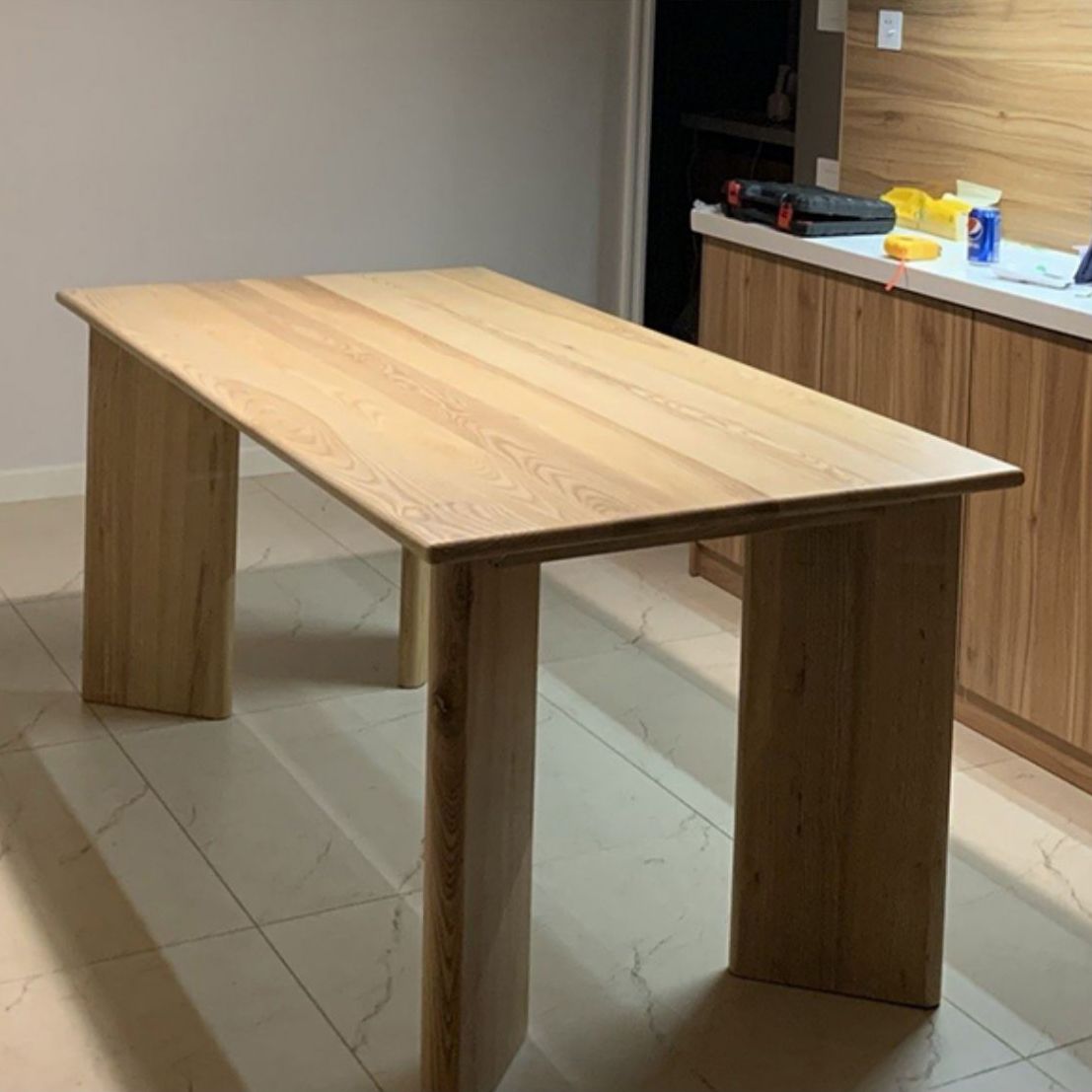 Mesa de comedor rectangular muebles de madera maciza con 4 patas