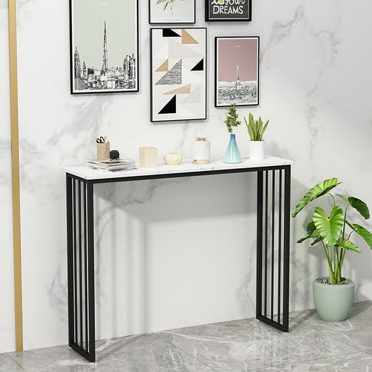 Modern Bar Dining Table Rectangle Bar Height Cocktail Table in Iron Base Clearhalo 'Bar Furniture' 'Bar Tables' 'bar_tables' 'furn' 'furn_bar_tables' 'Furniture' 'furniture_bar_tables' 'Kitchen & Dining Furniture' 1200x1200_79faf4f7-3171-46fe-8d39-d11cc4fb8da9