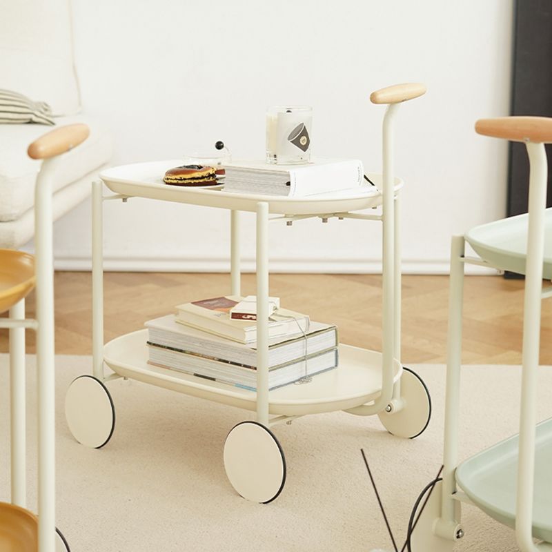 Bandeja elíptica Tabla superior 25.4 "Tabla lateral de 2 niveles de alto con ruedas