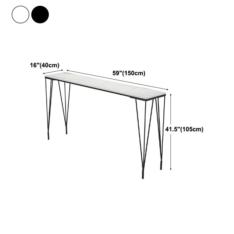 Industrial Black Iron Bar Table Faux Marble Rectangle Top 41.3"H Bistro Table Clearhalo 'Bar Furniture' 'Bar Tables' 'bar_tables' 'furn' 'furn_bar_tables' 'Furniture' 'furniture_bar_tables' 'Kitchen & Dining Furniture' 'kitchen&dining_furn' 'kitchen' 1200x1200_79fc9e10-59a1-41e5-bbe8-8bd4b82a7392