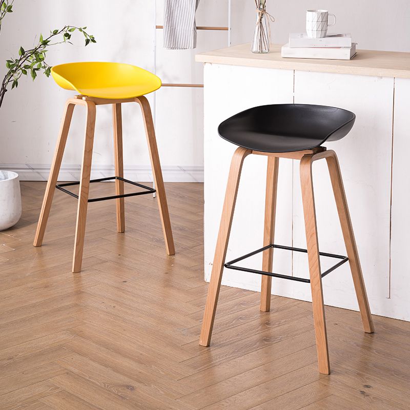 Scandinavia Style Bar-stool Wooden Legs Bucket Seat for Kitchen Bar Clearhalo 'Bar Furniture' 'Bar Stools' 'bar_stools' 'furn' 'furn_bar_stools' 'furniture_bar_stools' 'Kitchen & Dining Furniture' 'kitchen&dining_furn' 'kitchen' 'kitchen_furn' Furniture' 1200x1200_79fca54c-6382-4ff9-8e58-a896b2076168