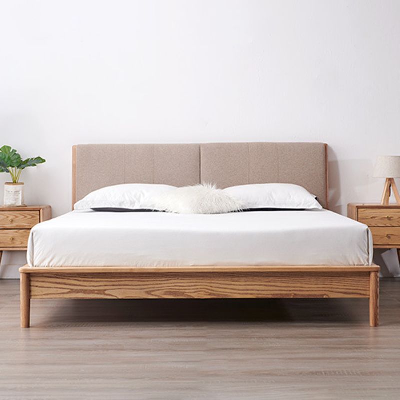 Fiamma del letto in legno massiccio nordico con testiera da 35,4 pollici a pannello in cenere