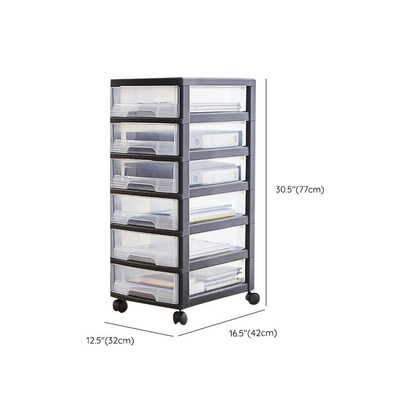 Babor de archivo negro de plástico moderno con cajones para el hogar y la oficina