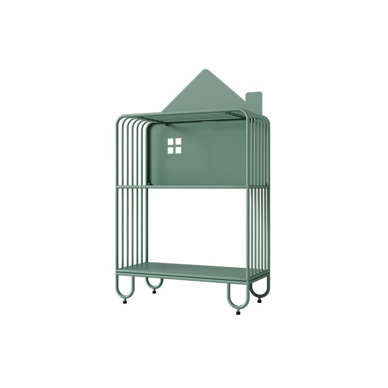 Metal Moderner Akzenttisch Nachttisch Offene Aufbewahrungsbeine erzählten Nachttisch mit Regalen