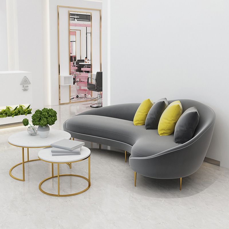 Contemporary Velvet Sloped Arms Sofa with Tight Back for Livingroom Clearhalo 'furn' 'furn_sofas' 'Furniture' 'Living Room Furniture' 'Sofa' 'sofas' 1200x1200_7a028180-41ab-4f1e-adc5-28982cfaca8b