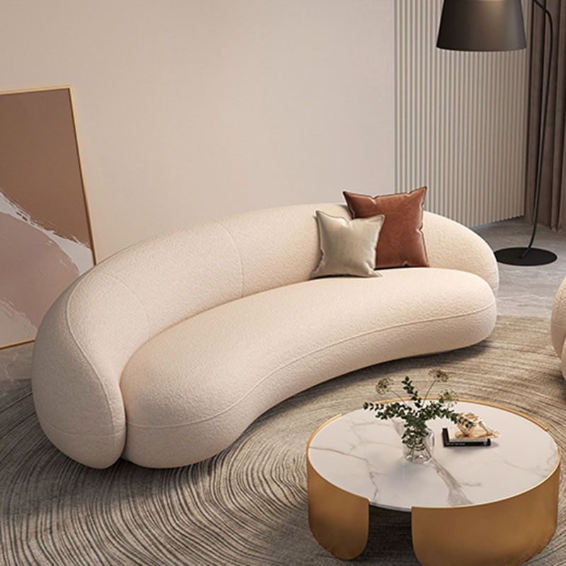 Contemporary Velvet/Wool Curved Sofa Tight Back Sofa in Gray/White Clearhalo 'furn' 'furn_sofas' 'Furniture' 'Living Room Furniture' 'Sofa' 'sofas' 1200x1200_7a03663d-68f6-42ee-8265-c1041bceb8e9