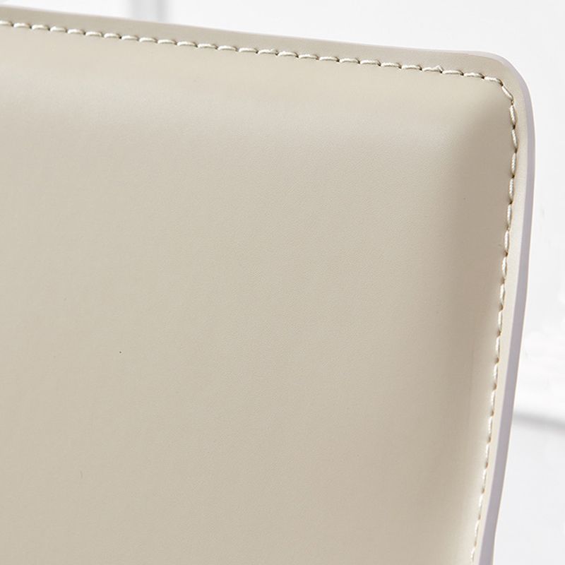 Eigentijdse zijstoel faux lederen stevige achterste eetkamerstoel voor binnen