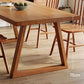 Industrial Pine Wood Kitchen Table for Restaurant Rectangle Table with Double Pedestal