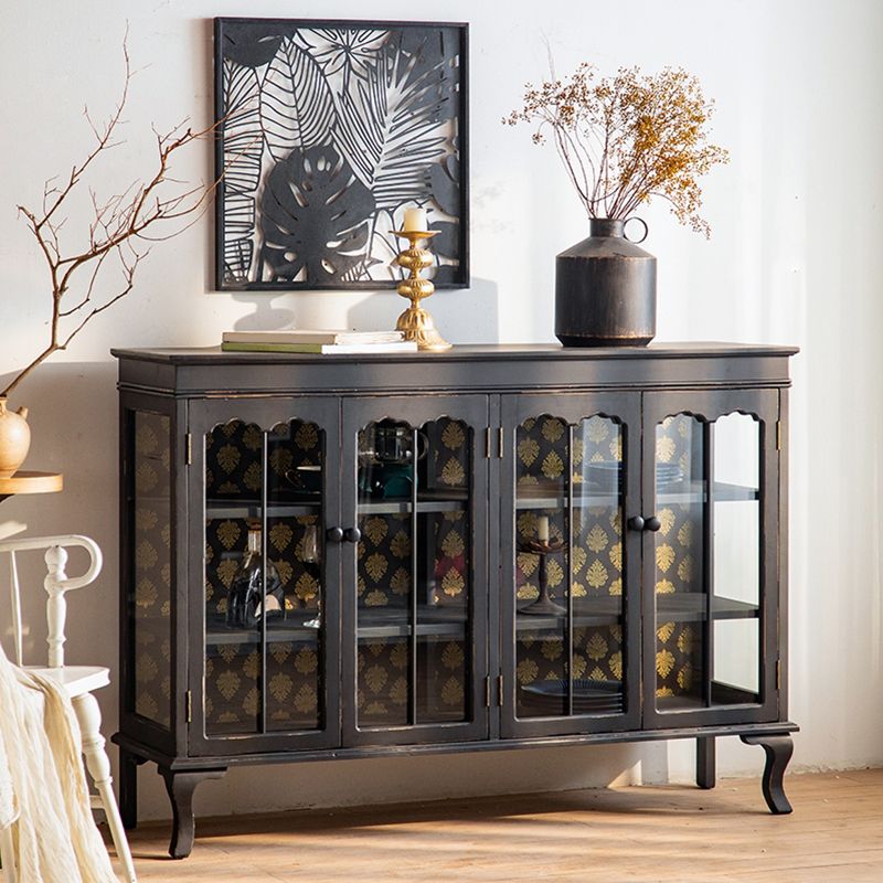 Tradizionale curiosità in legno porte di vetro a buffet per camera da letto