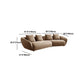Nordic Wooden 3 Seater Sofa Chaise Dark Brown  Sloped Arm Sofa
